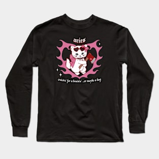 aries lovecore goth kitty Long Sleeve T-Shirt